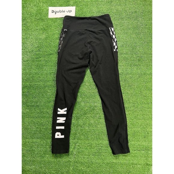 VICTORIAS SECRET VS PINK ULTIMATE Exercise WOMENS Size Large YOGA SPANDEX Black - Picture 1 of 6